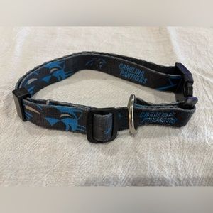Carolina Panther NFL Black Nylon Dog Collar Sports Adjustable Size S-M
